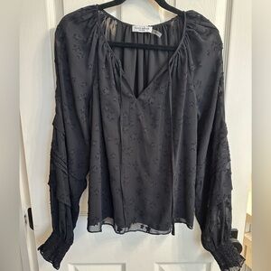 Ramy Brook V-neck Paris Blouse with Star Pattern Size S $325